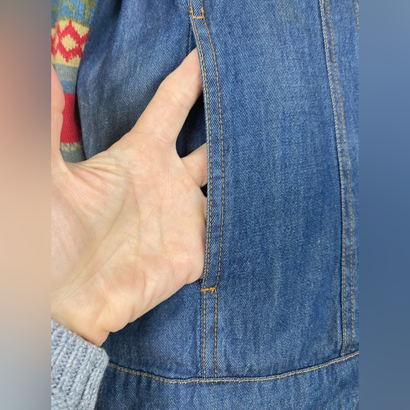 NORM THOMPSON WOMEN DENIM JACKET With Sweater Sleeves SUPER CUTE SIZE M - Picture 4 of 9